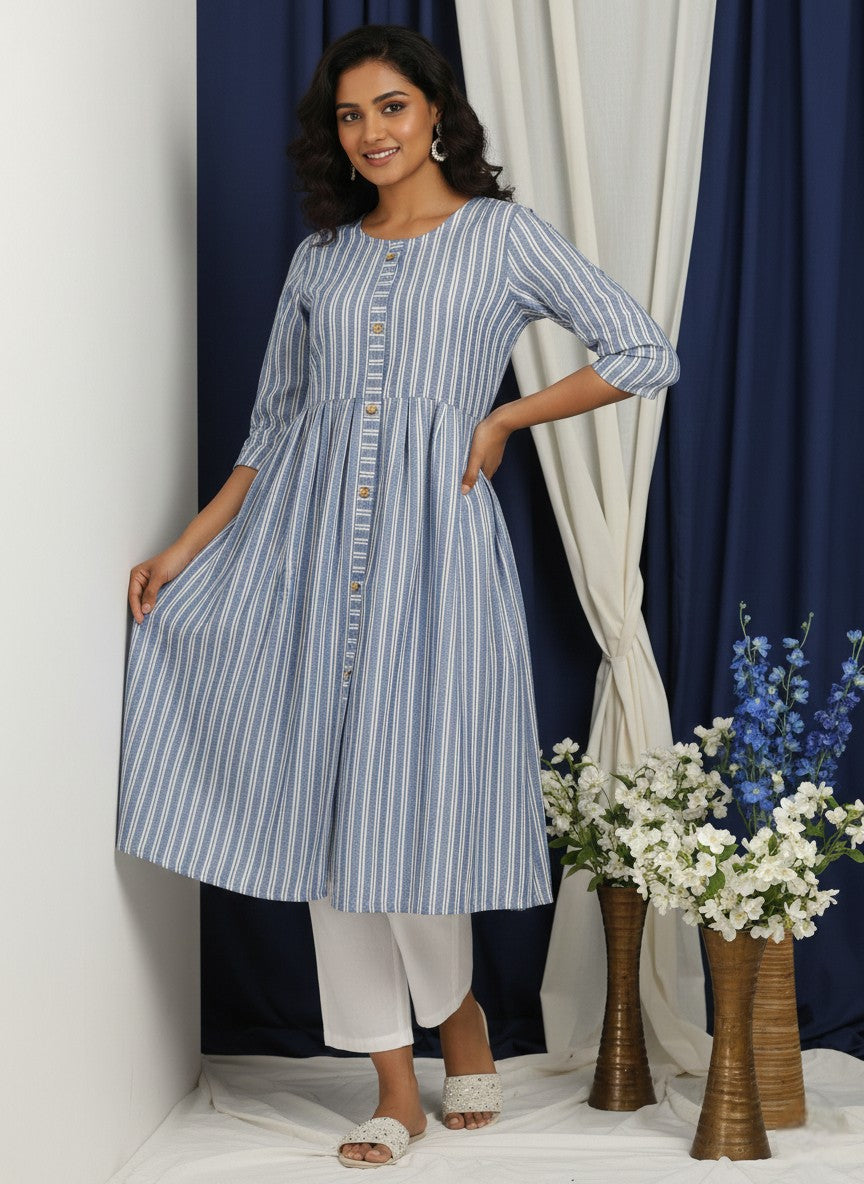 Elegant Striped A-Line Kurtas for Women – (PACK OF 3)