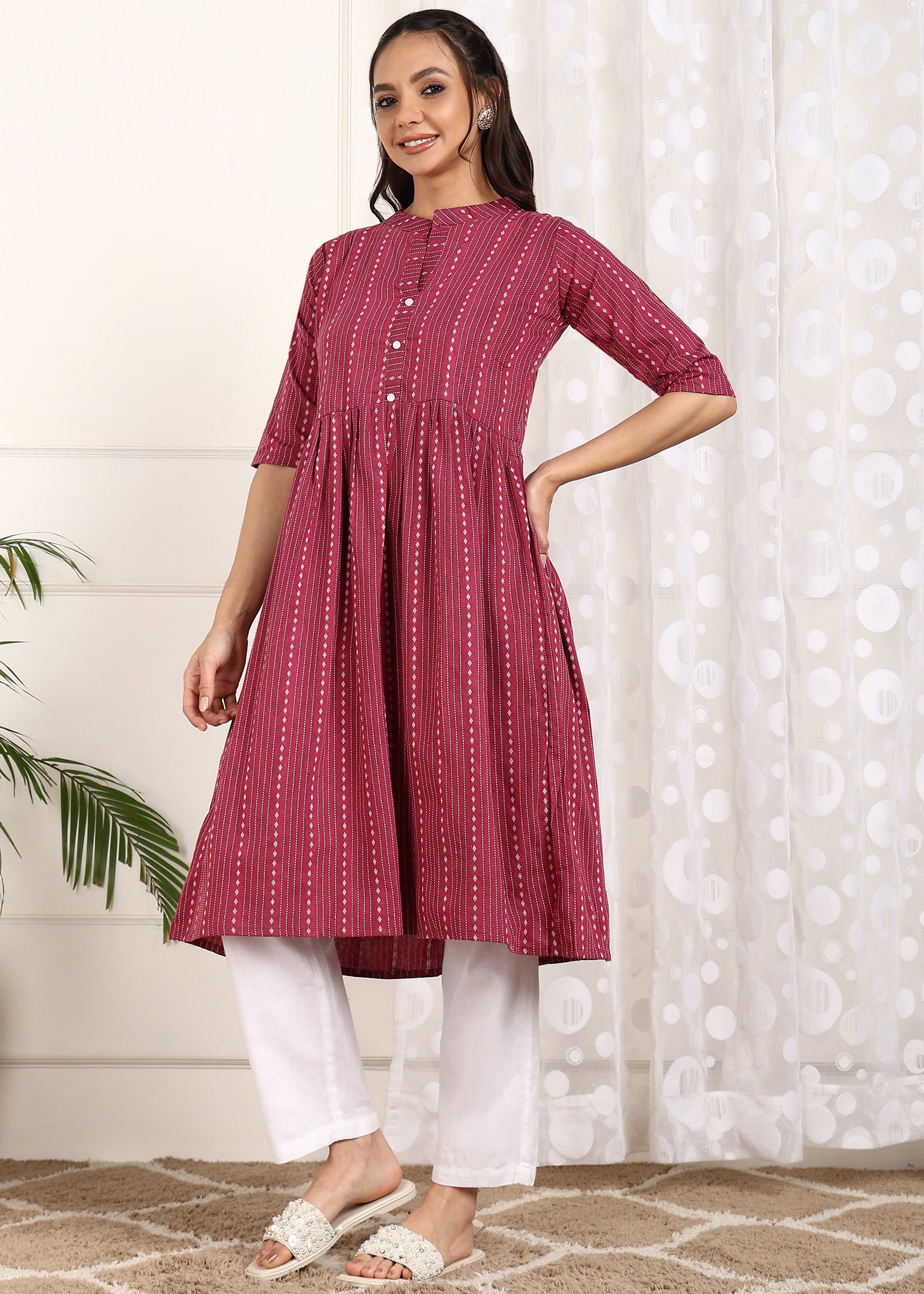 Elegant Striped A-Line Kurtas for Women – (PACK OF 3)